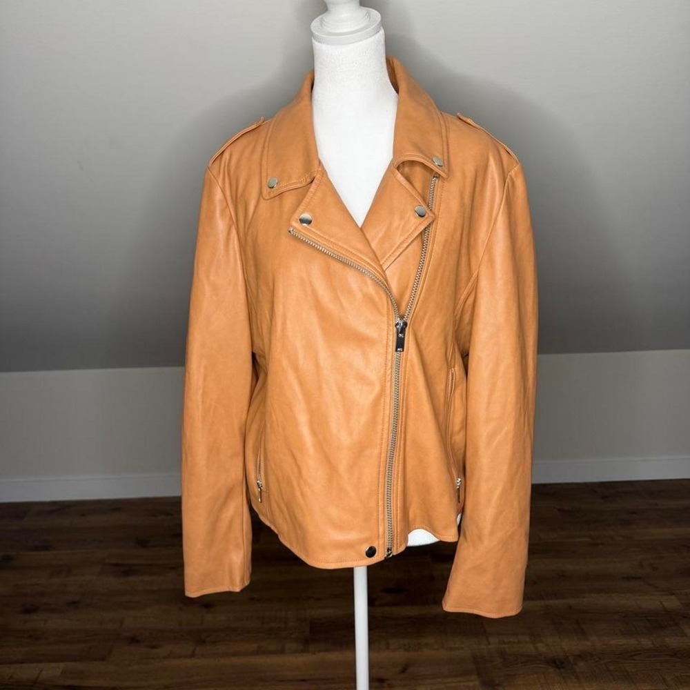 Bagatelle‎ Collection Camel Moto Jacket | Soft Vegan Leather | Quiet Luxury